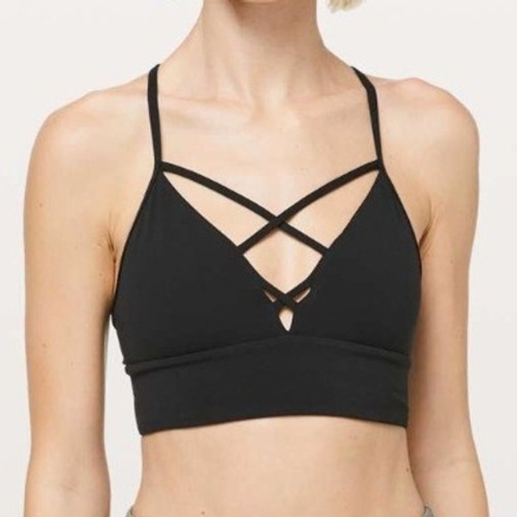 lululemon athletica Other - Lululemon Black Strappy Criss Cross Sports Bra Expand Your Limits Sz 6 - W2BDMS
